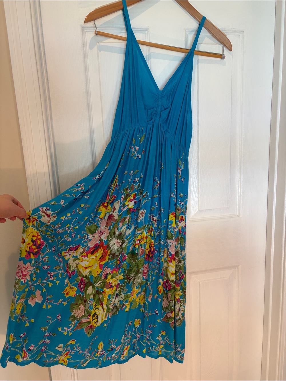 Sleeveless Floral Maxi Dress in Teal